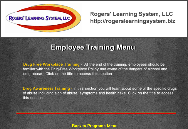 screen shot of employee training