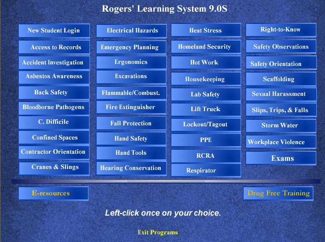 main menu